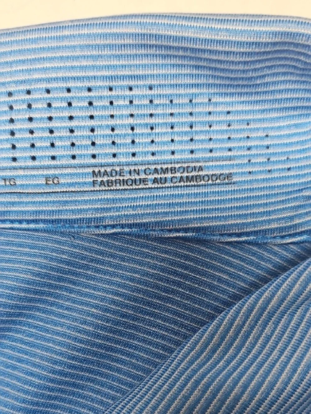 Nike Tiger Woods Collection Mens Light Blue Micro-Stripe Polo Dri-Fit XL - Picture 3 of 8